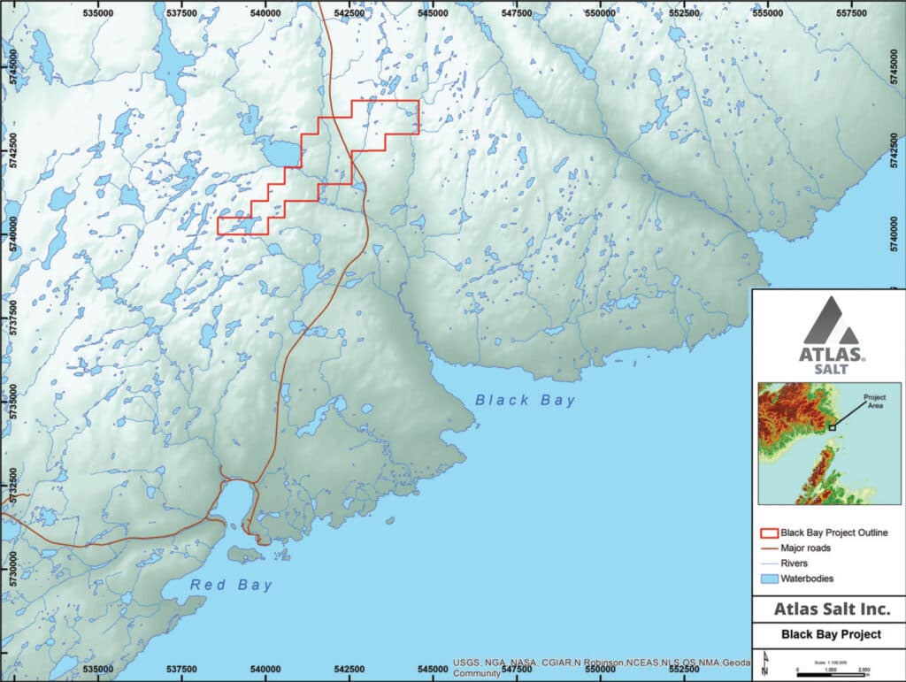 Black Bay Project location map, southern Labrador