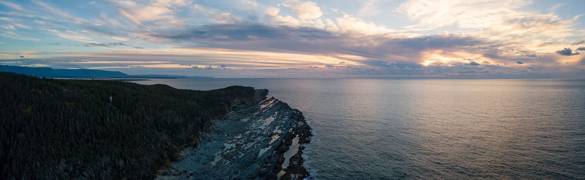 Newfoundland coastline at dusk